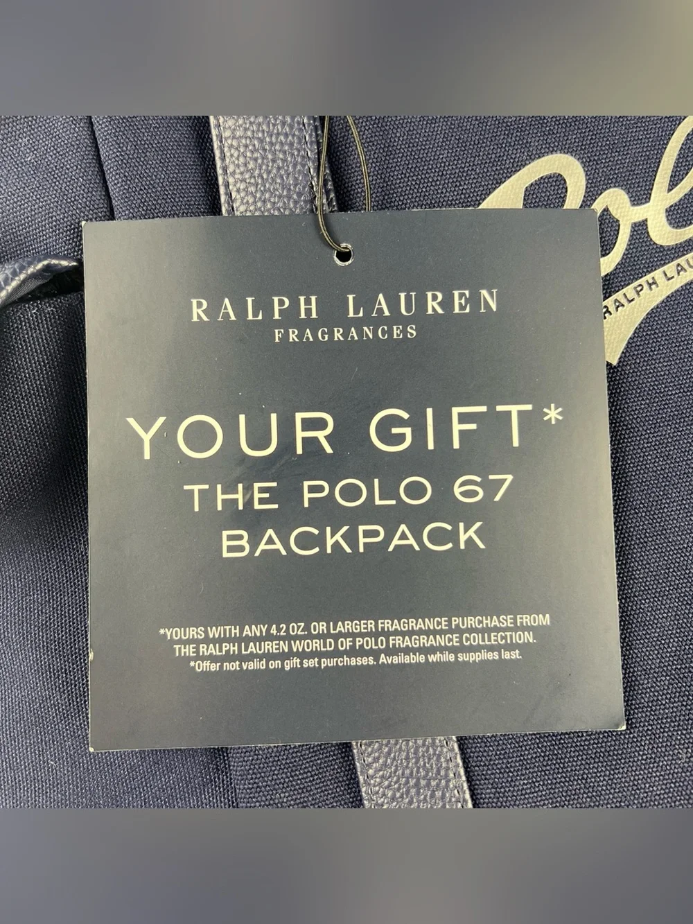 RALPH LAUREN Polo 67 Backpack Dark Blue School Gym Weekend Overnight Hiking Bag